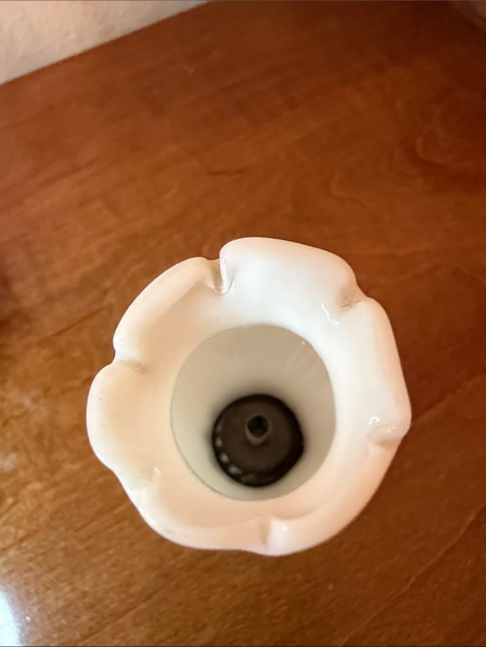 Miniature White Floral Milk Glass Mini Oil Lamp
